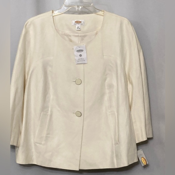 TALBOTS Collarless A-Line Blazer Jacket NWT - Picture 3 of 9